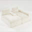 Canapé polyvalent Turtle Velvet : convertible deux places avec méridienne à droite (coussin inclinable pour un confort optimal), configuration face à face, transformable en L ou en ligne droite.-616357628-616357626