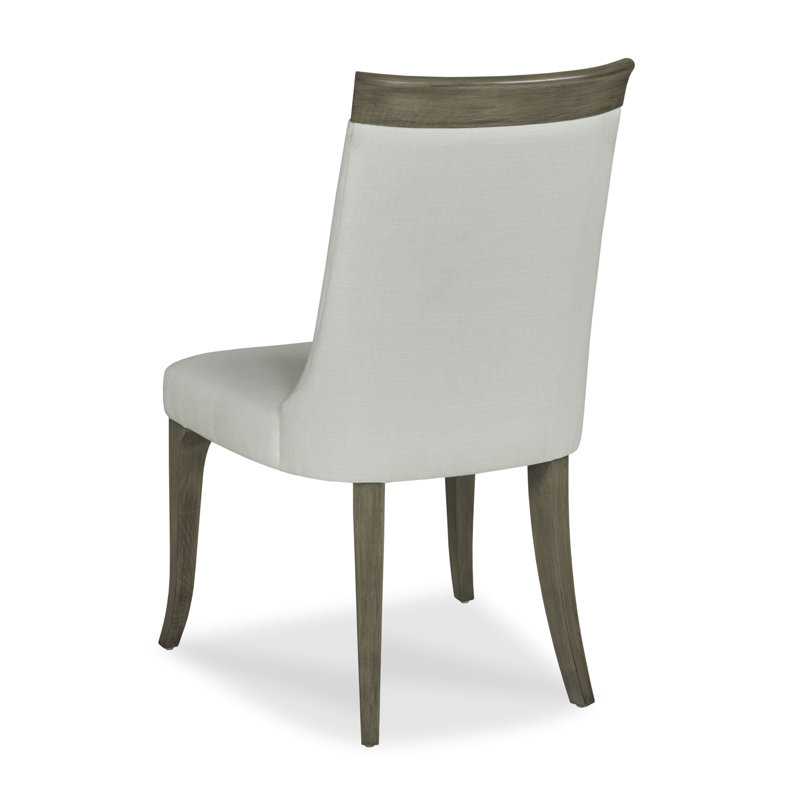 Mira Upholstered Dining Chair, White, Greige