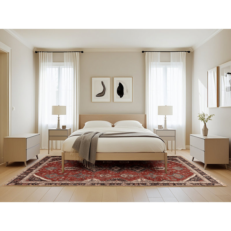 Tapis brun lavable à la machine, Rectangle de 5 pi x 8 pi