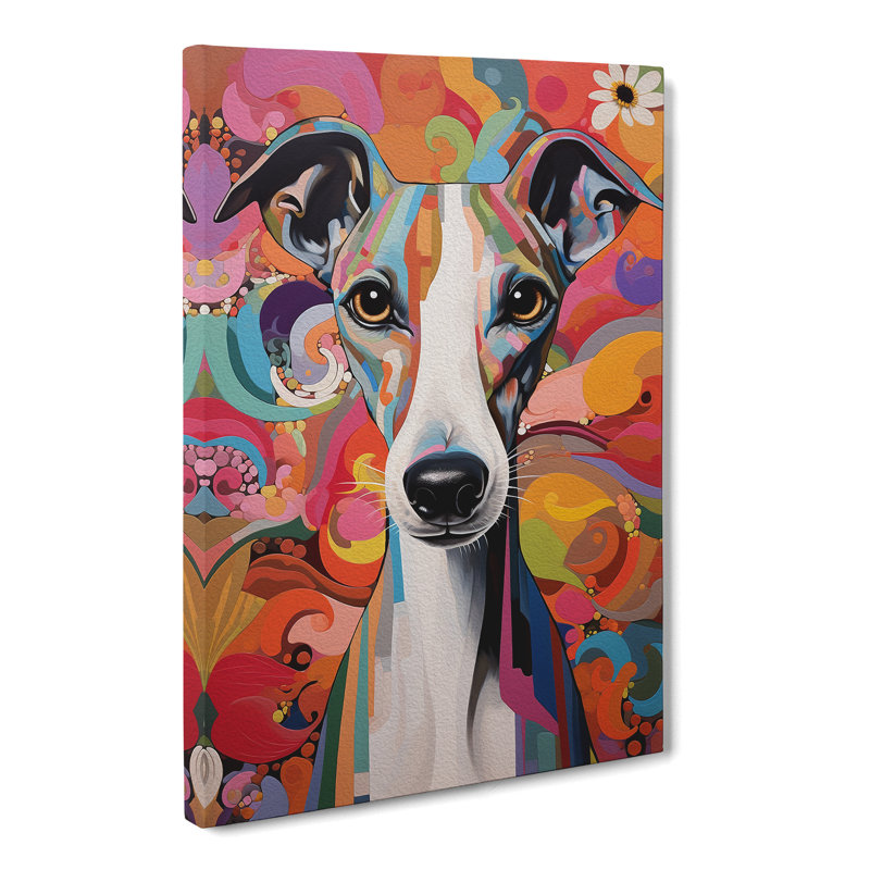 Whippet Modern - Print, 76cm H x 50cm W x 3cm D