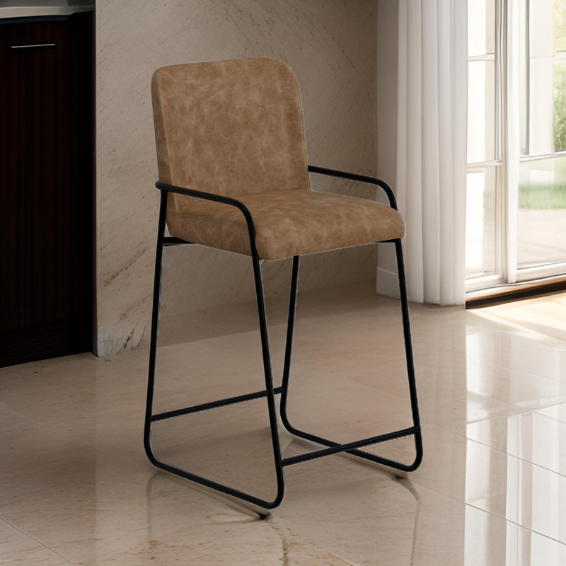 Chaise Suze, dossier arqué, Tabouret de bar (hauteur de siège 30 po), Brun cognac