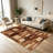 Brown Patchwork Geometric carpet-easy to clean, machine-washable, soft and comfortable; suitable for door mats, kitchens, living rooms, bedrooms, corridors, and laundry areas. Easy to clean, durable carpet for home decoration.-1145643518