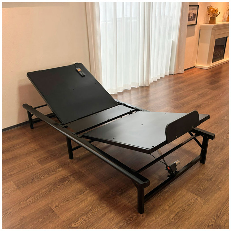 Structure de lit réglable, taille simple TG - 2 moteurs, inclinaison indépendante de la tête et des pieds, zéro gravité, préréglages télé et inclinaison de la tête, capacité de 450 lb