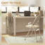 Ensemble de 4 chaises pliantes pliantes avec coussins, gris foncé-2001584459