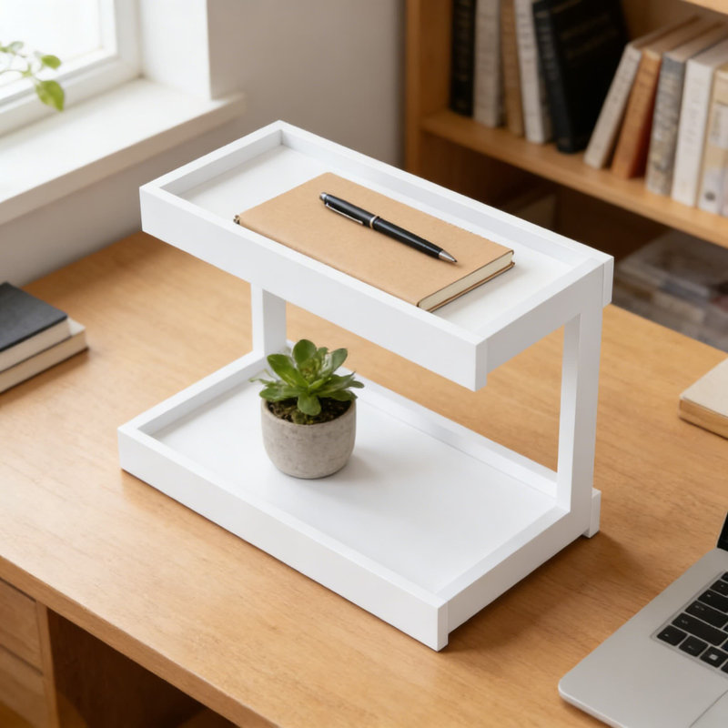 Étagère de rangement à 2 niveaux pour comptoir, étagère à épices polyvalente et rangement pour la cuisine, la salle de bain, le bureau et la station café