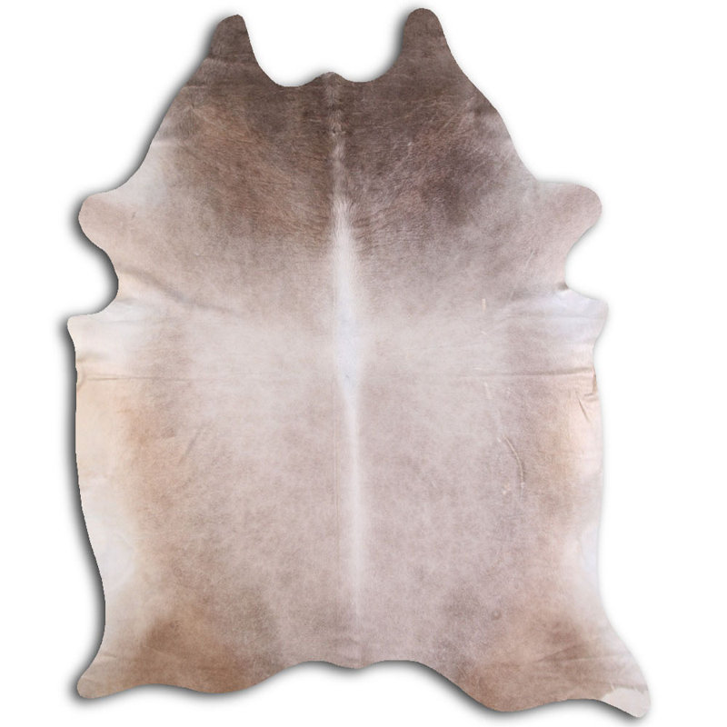 One-of-a-Kind Hand-Knotted 193cm x 243cm Cowhide Area Rug in Brown/White/Grey