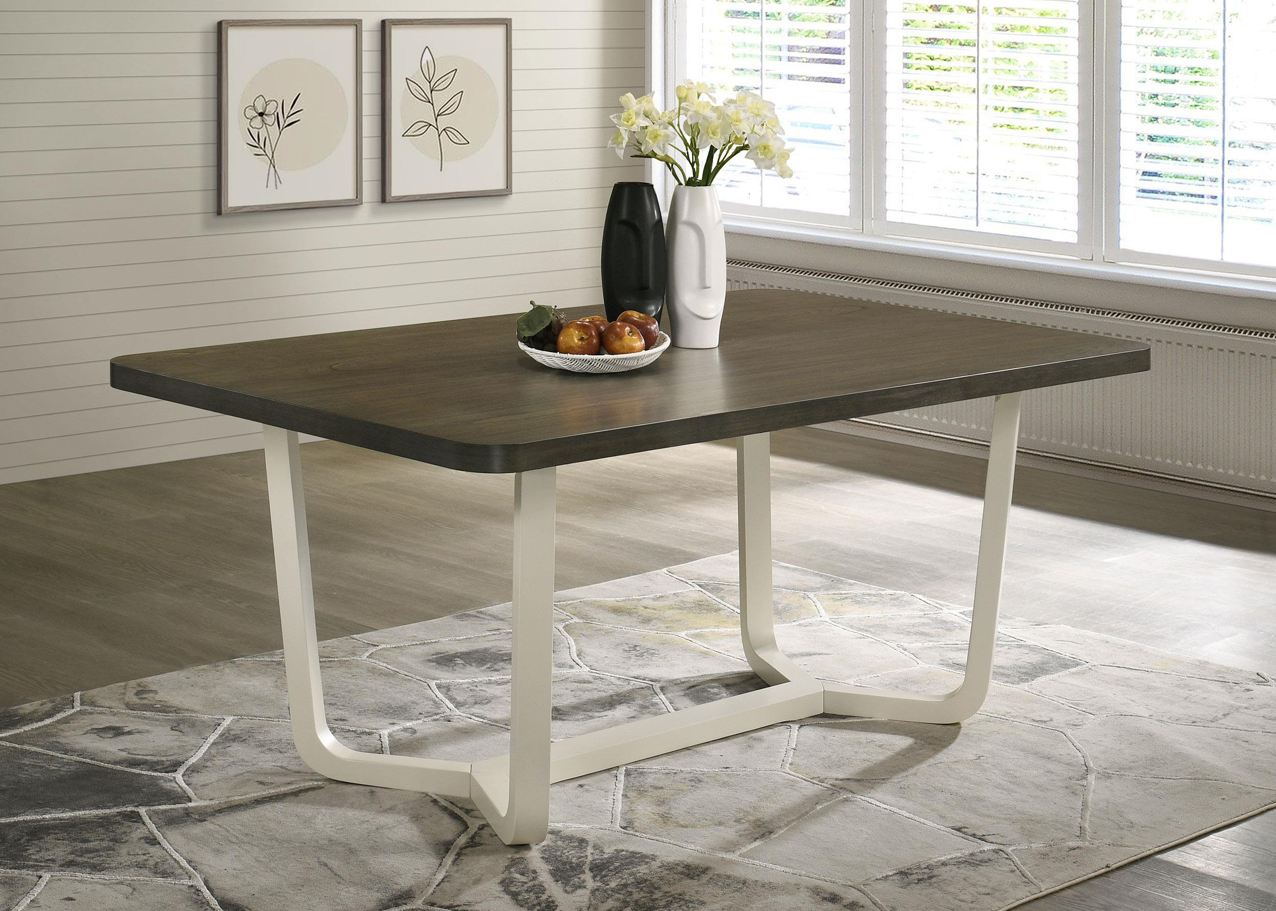 George Oliver Nena 71-Inch Rectangular Wood Dining Table Greyish Brown ...