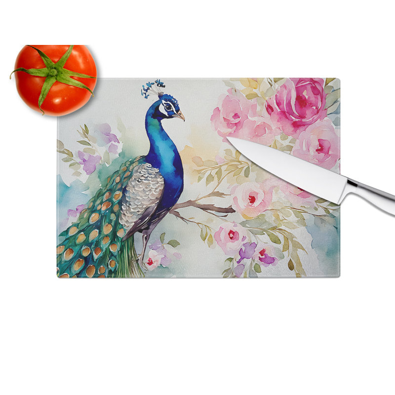 Peacock Glass Cutting Board