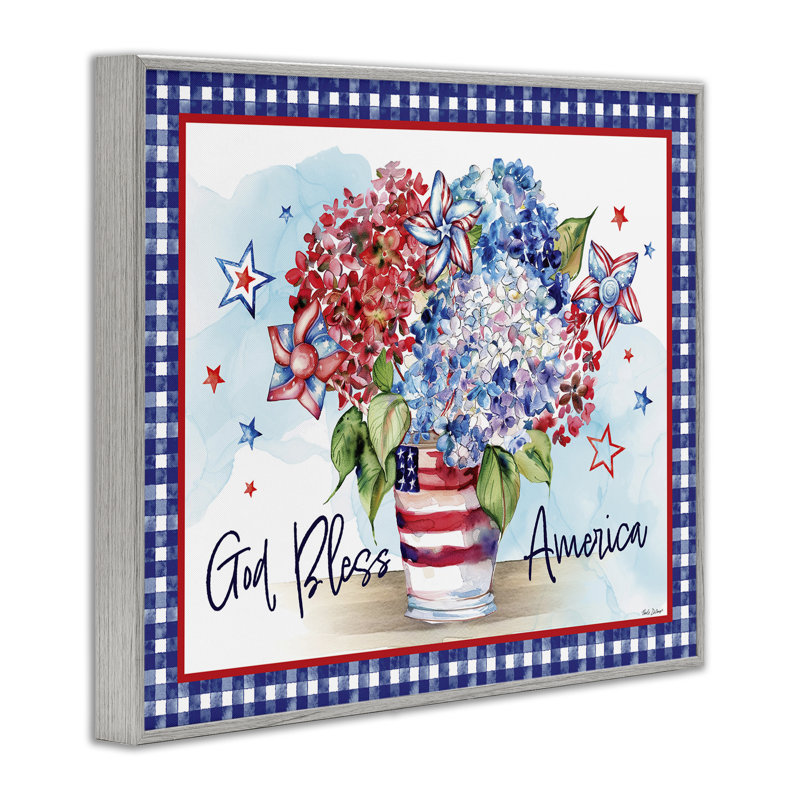 «God Bless America Bouquet», estampe numérique, conception par Nicole DeCamp, H 16 po x l 20 po, Estampe numérique Farmhouse