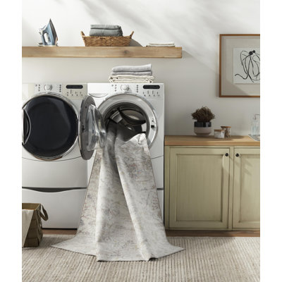 Tapis beige lavable à la machine Benfield