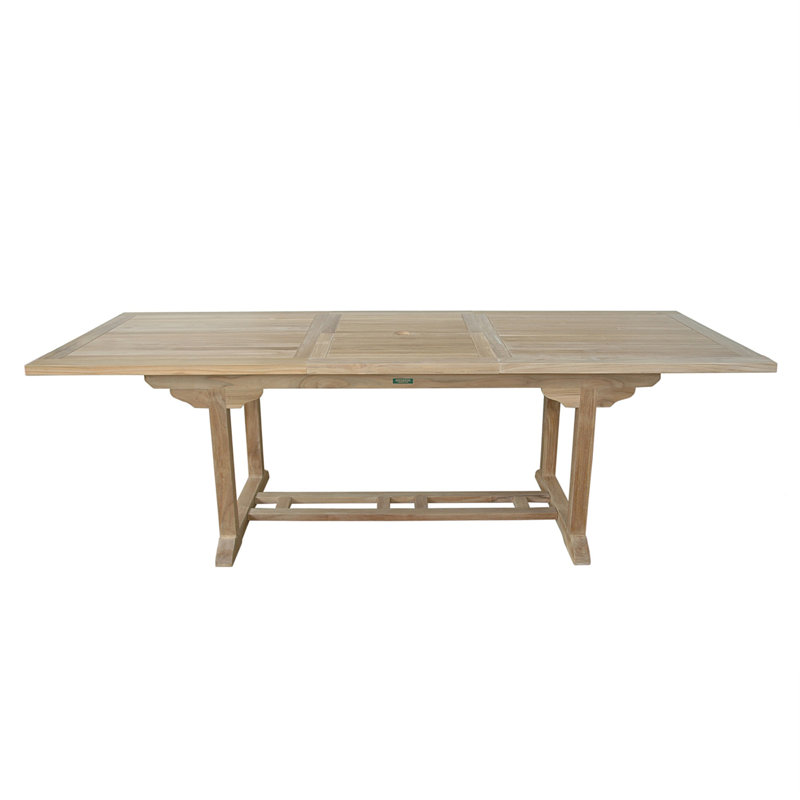Extendable Rectangular Teak Outdoor Dining Table, 29" H x 36" W x 94" D