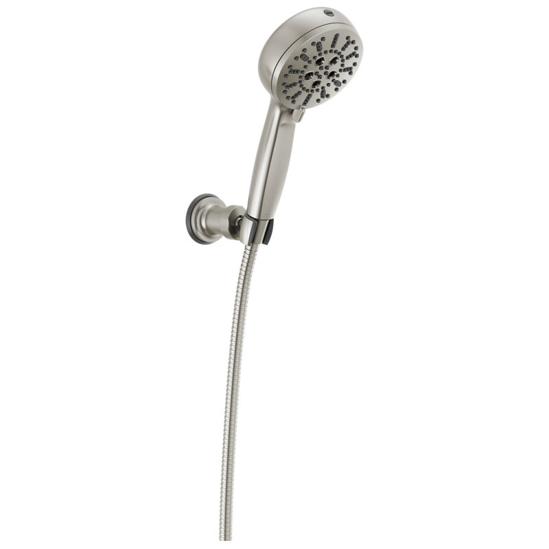 ProClean 7-Spray Wall-Mount Handheld Shower Head, High Pressure Spray Hand Shower with Hose, Lumicoat Stainless