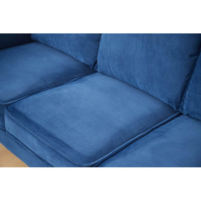 Honebein 75.2'' Velvet Sofa, Space Blue Velvet