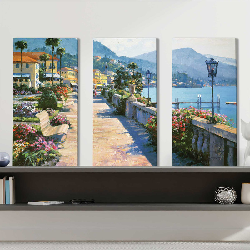 "Bellagio Promenade", ensemble de 3 impressions sur toile