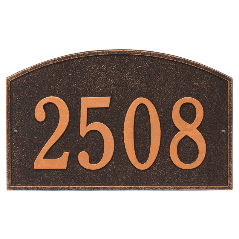 Plaque d'adresse murale sur 1 ligne Legacy, Bronze huilé, Oui