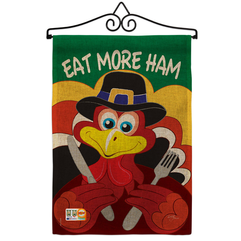 L’automne plus de jambon en toile jute se départra en en toile jute de 2 côtés 19 po x 13 po. drapeau de jardin