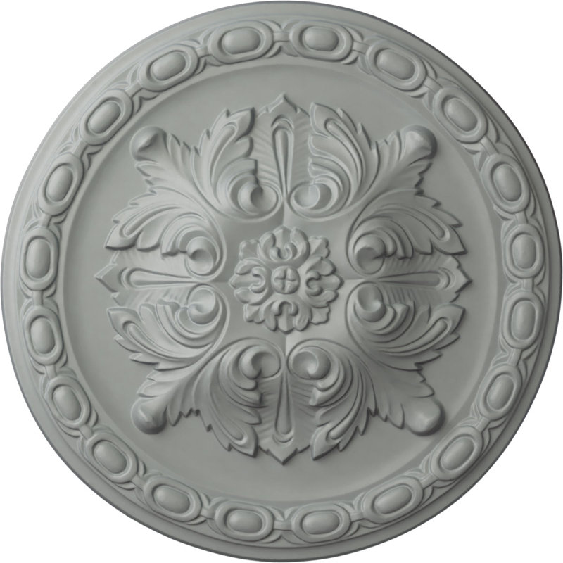 Médaillon de plafond traditionnel Endurathane, DO 12 po x P 1 po (convient aux auvents jusqu'à 2 3/4 po), fini craquelé Gobi peint à la main