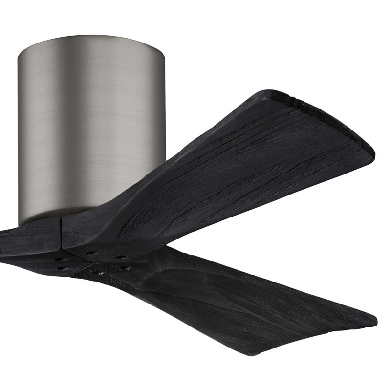 Ventilateur de plafond à 3 pales Olivier, Noir mat, Étain brossé, 42"
