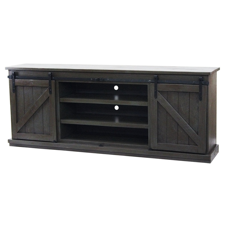 Mihika Unfinished TV Stand for TVs up to 78", Dark Blue