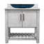 Meuble-lavabo 36 po avec comptoir en marbre de Carrare, lavabo et miroir-121377991