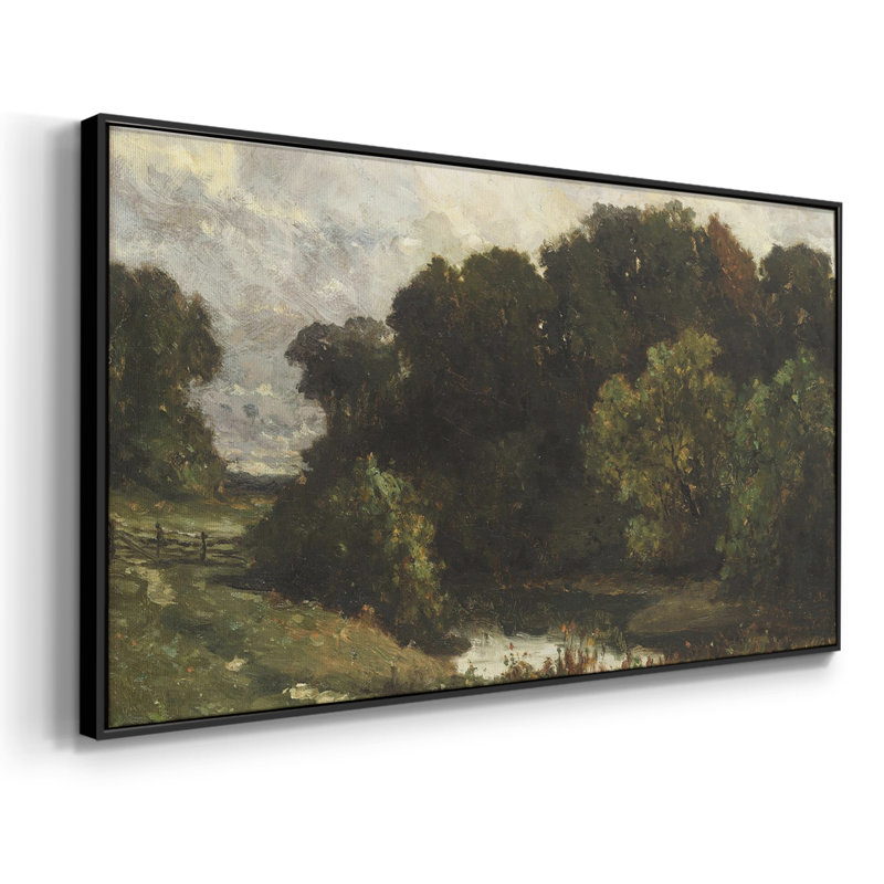 Série paysage - DCCXIX - Toile tendue avec châssis tendue, prête à être accrochée, Noir, H 21 po x l 41 po