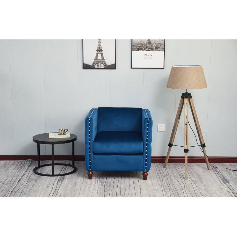 Memphis Velvet Armchair, Blue Velvet