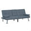 Canapé-lit convertible moderne en tissu gris avec ports USB et porte-gobelets rabattables