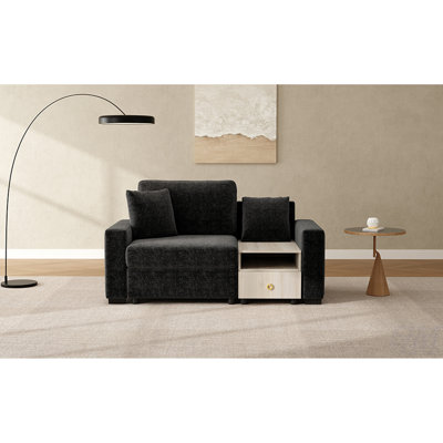 Modern Modular Sofa With Storage Armrest, Center Console, And Plush Pillows For Enhanced Comfort And Organization, Sectional