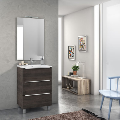 Erica 610mm Single Bathroom Vanity with Integrated Ceramic Basin