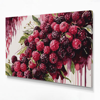 Fruit Mulberry Red Red Canvas Wall Art