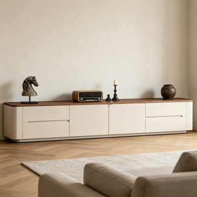Meuble télé avec rangement en bois massif de style français