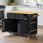 Grand îlot de cuisine avec abattant, prise de courant, support de rangement interne, chariot de rangement roulant sur 5 roulettes avec 5 supports latéraux ouverts pour la cuisine, la salle à manger (sans les tabourets)-1658799607
