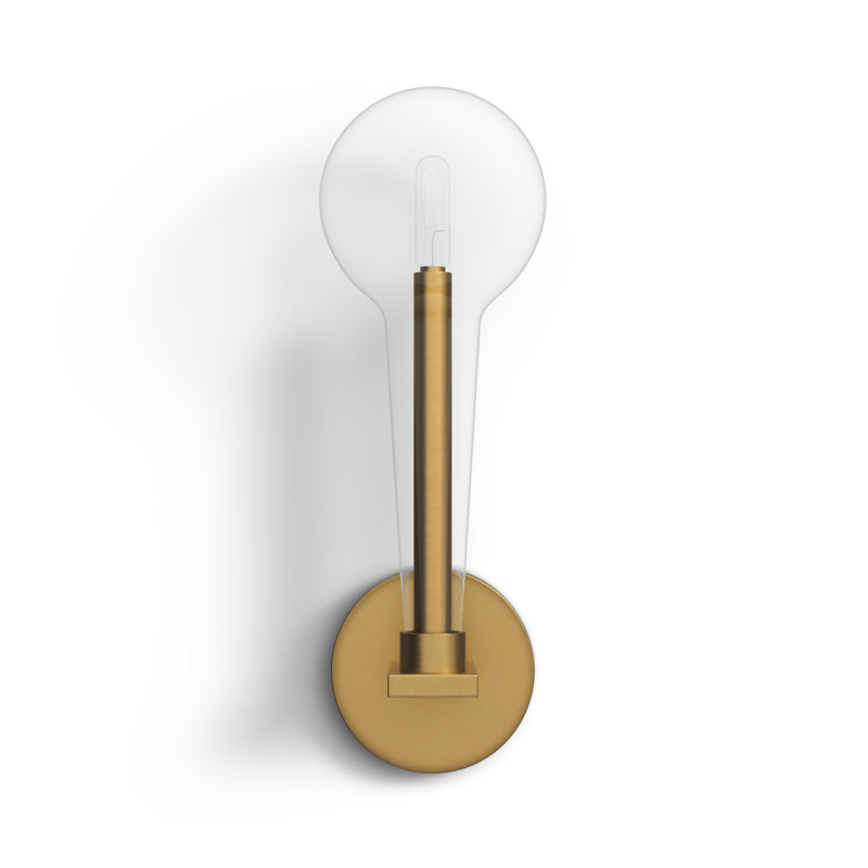 Indira Steel Armed Sconce, Lacquered Brass