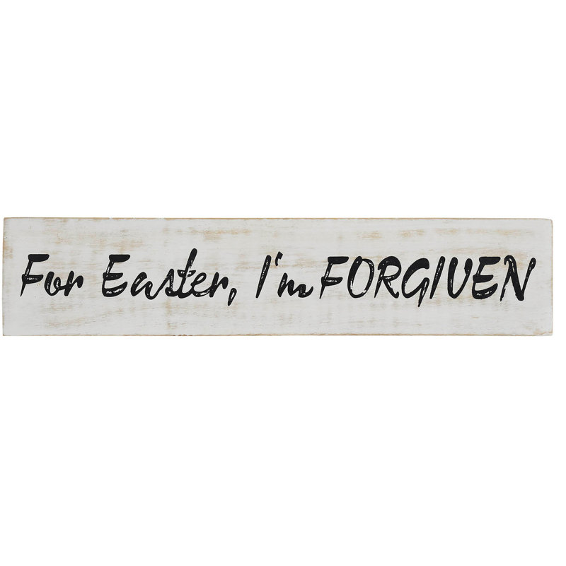 Panneau de bois «For For I For For I For For Pâques» 3 x 14