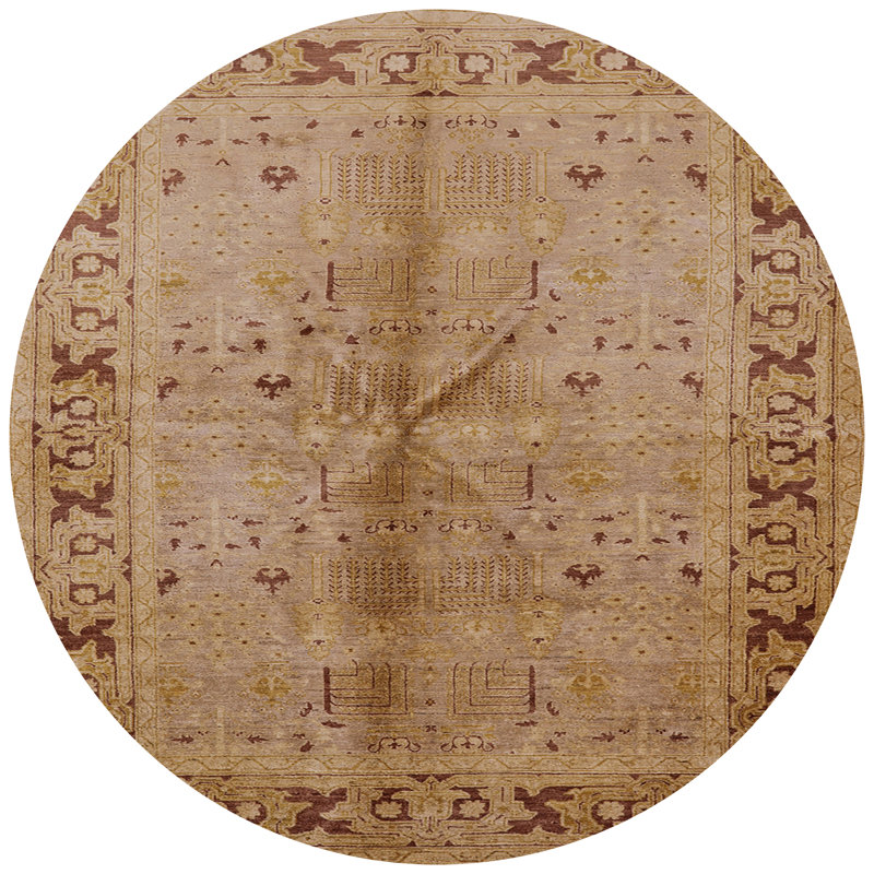 Tapis oriental beige / brun, Rond 8 pi