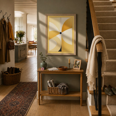 Golden Pinwheel Geometric - Framed Print
