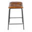 Tabouret de bar capitonné en cuir 24 po Reza-1968756534
