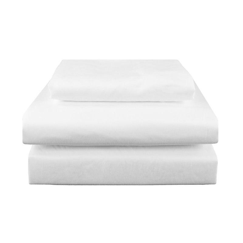 Microfiber Sheet Set, White, King Sheet Set + Fitted Sheet + 2 Pillowcases