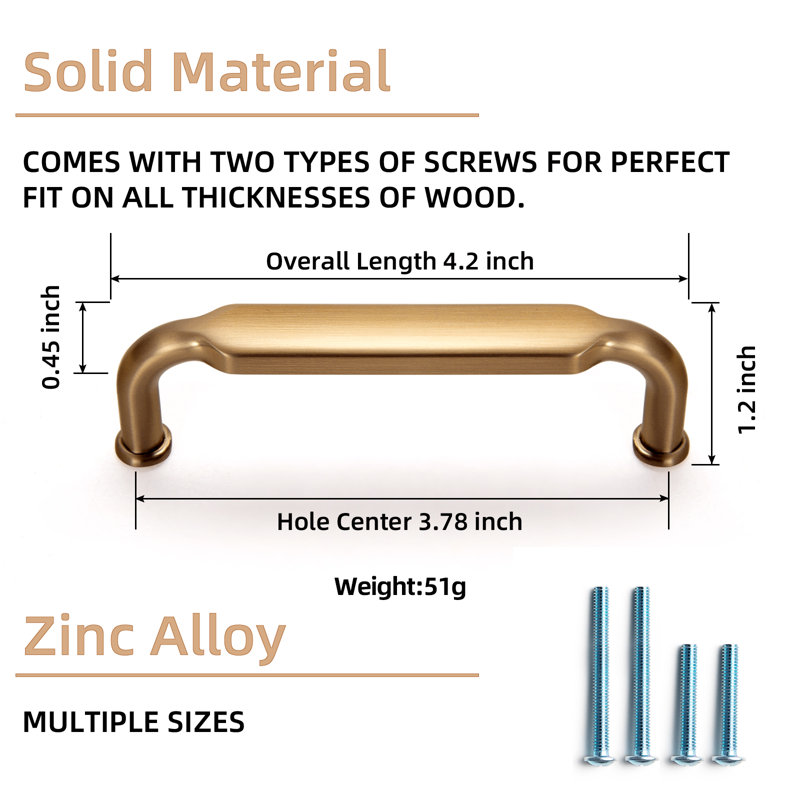 3 3/4" Center Bar Pull Multipack, Champagne Bronze