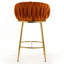 Tabourets de bar de 66 cm de hauteur comptoir, tabourets de bar de comptoir d'îlot de cuisine en velours avec dossier ondulé (ensemble de 2), base chromée et repose-pieds ()-901259826-901259827