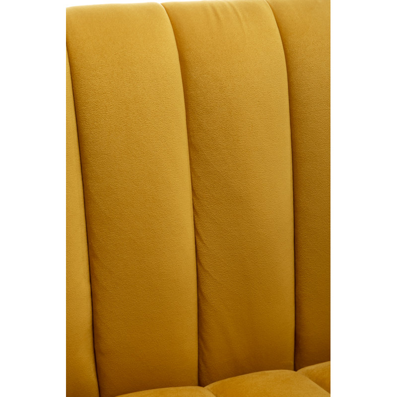 Ensemble de salon en velours 2 pièces Murrow, Velours jaune