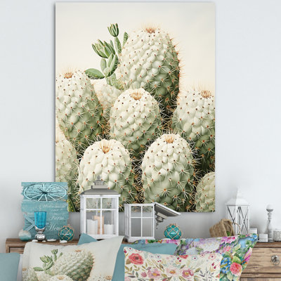" Beige And Green Minimalism Cactus "