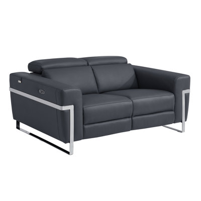 Causeuse en cuir italien avec fauteuil inclinable Global United