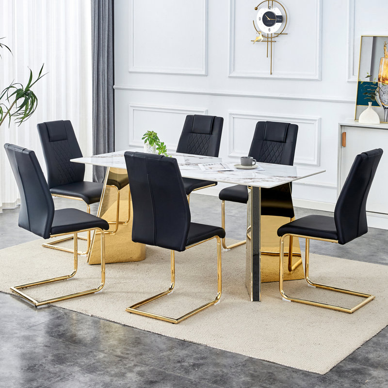 Table en pierre frittée Grand Grand avec 6 choix de chaises