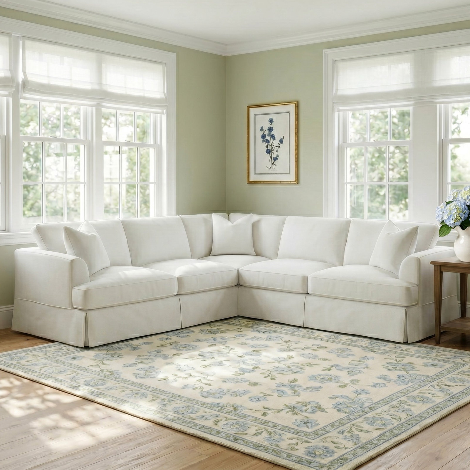 Lucia Sectional, Left Hand Facing, Classic Indigo Denim