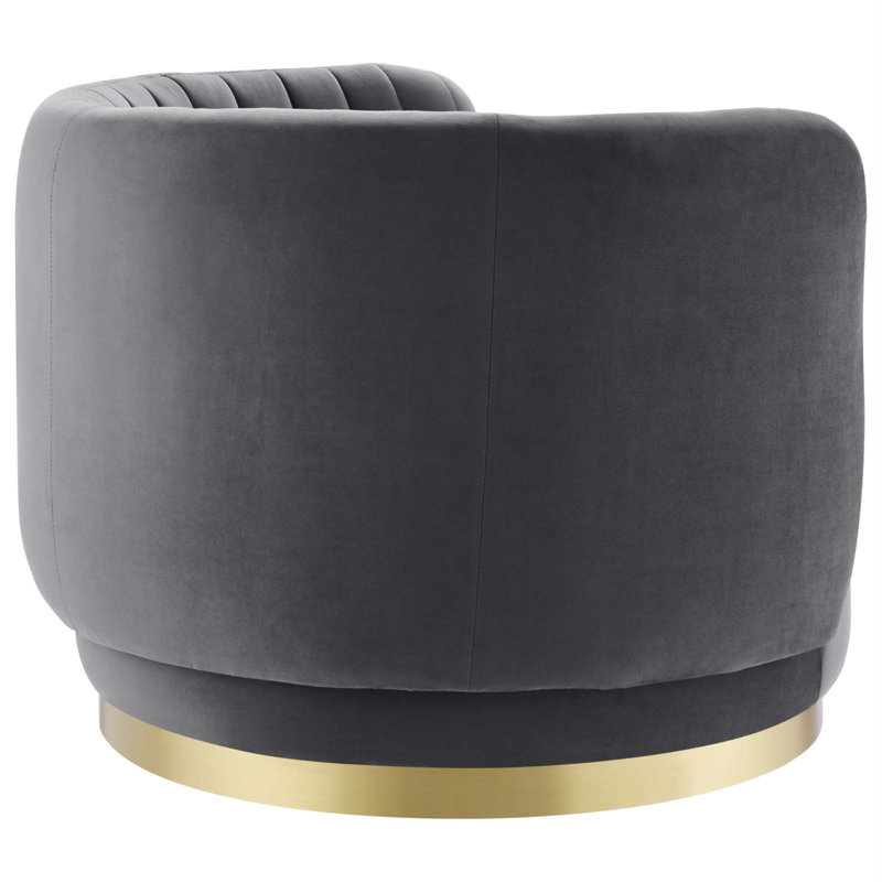 Modway Embrace Tufted Performance Velvet Performance Velvet Swivel Chair, Gray Velvet