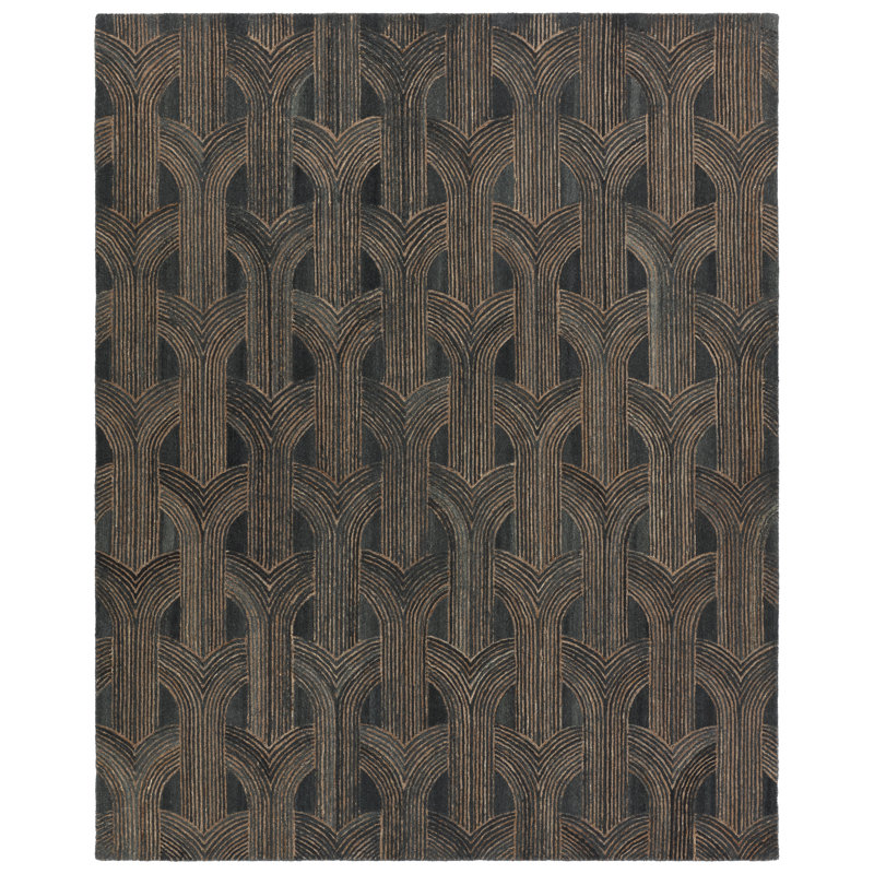 Verde Home By Jaipur Living Manhattan PVH14 Handmade Geometric Gray and Taupe Area Rug (5'x8'), Rectangle 5' x 8'