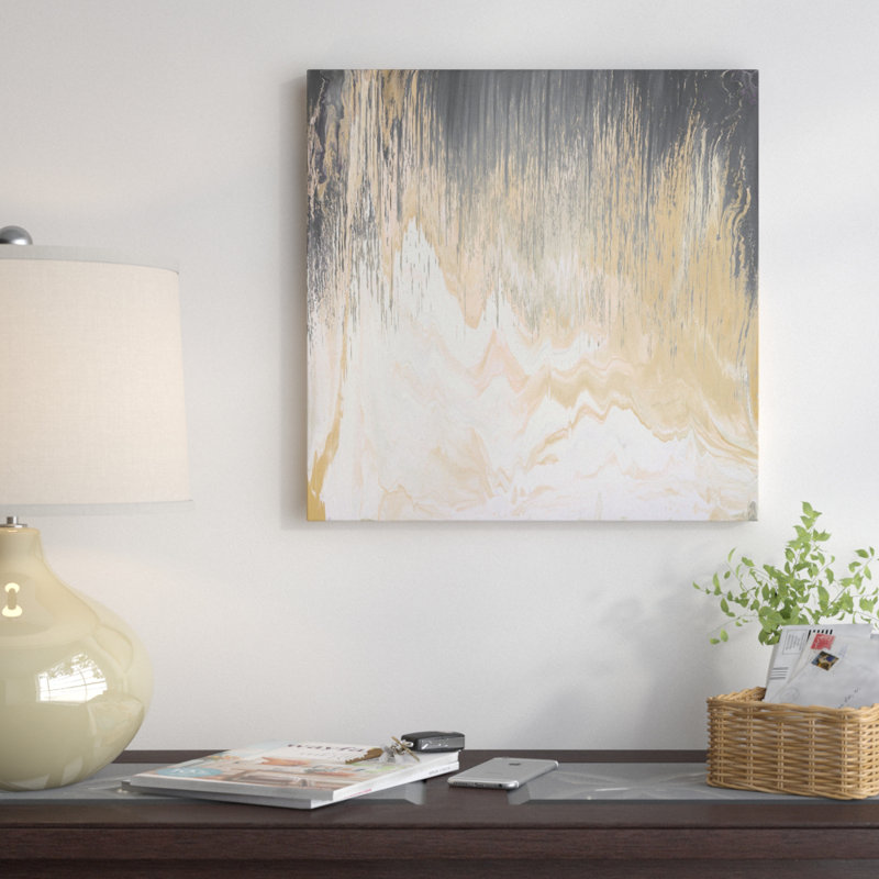 «Abstracted Chevron», reproduction d'art sur toile, H 37 po x l 37 po x P 1,5 po, Toile avec cadre noir