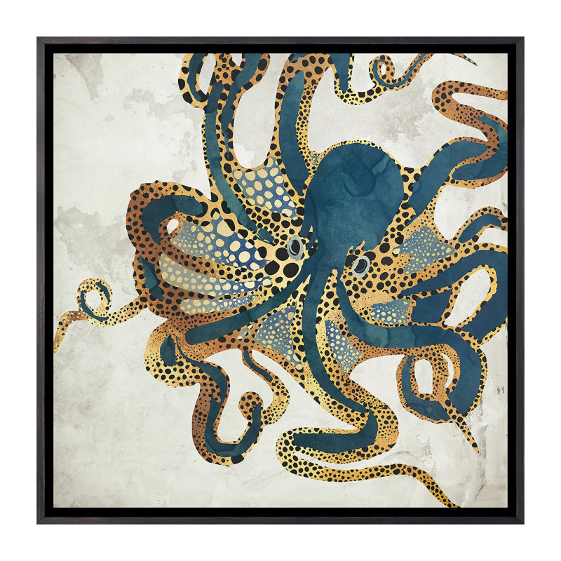 Underwater Dream VI - impression d'art graphique, Toile encadrée, H 26 po x l 26 po, Noir patiné