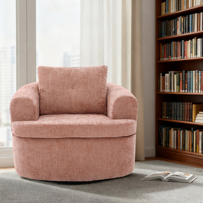 Chaise de baril de Chenille, Rose